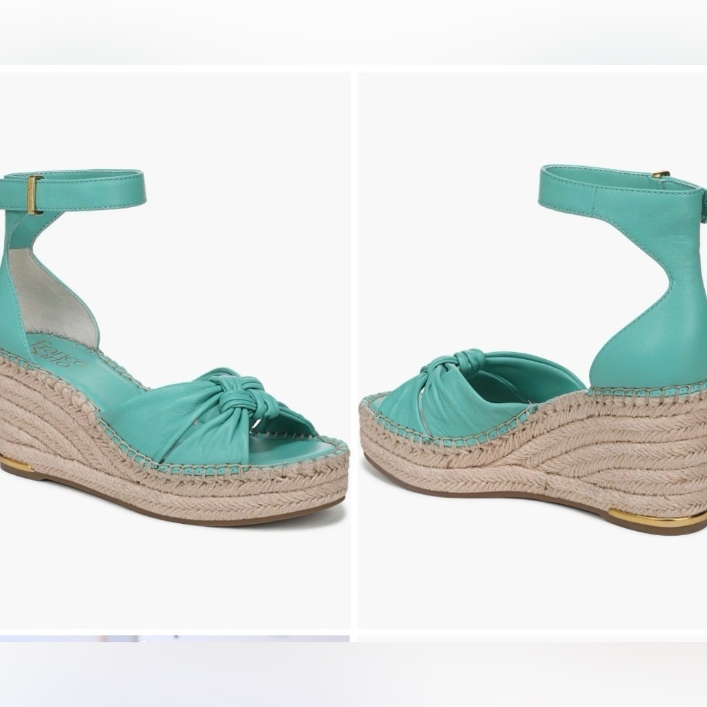 Clementine Ankle Strap Platform Wedge Teal Summer Sandal